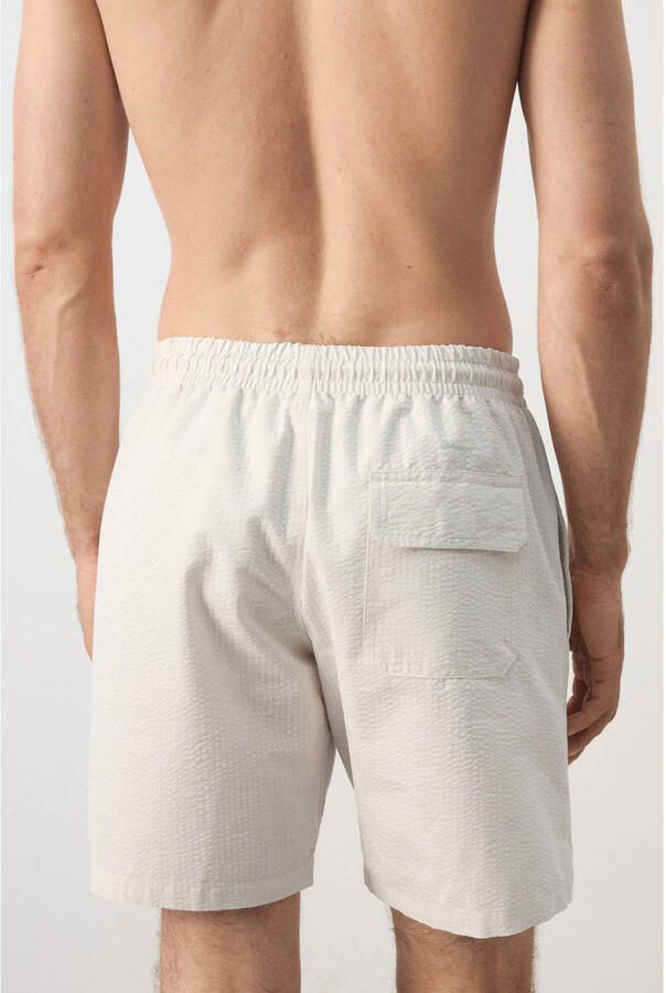 Mango Man seersucker zwemshort beige - Foto 2