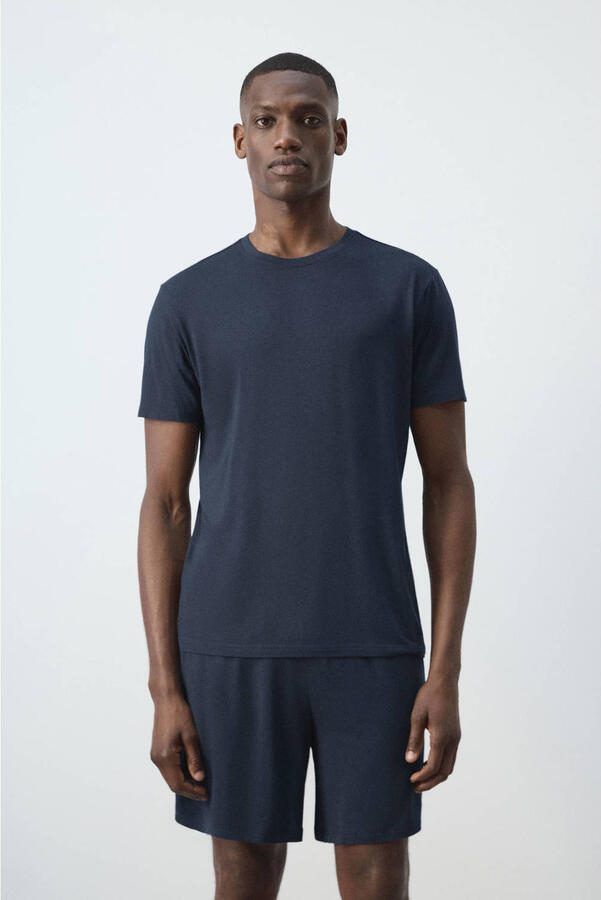 Mango Man shortama donkerblauw