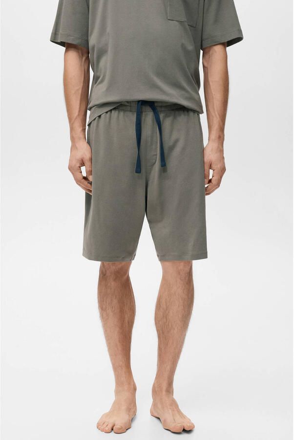 Mango Man shortama olijfgroen - Foto 3