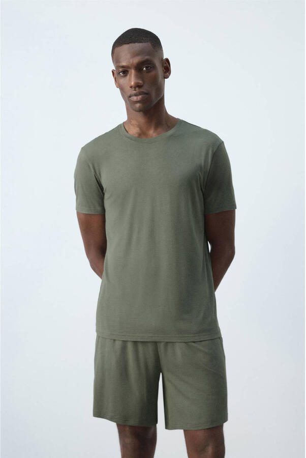 Mango Man shortama olijfgroen