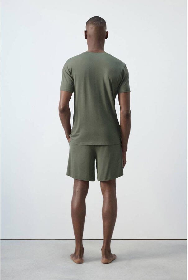 Mango Man shortama olijfgroen - Foto 2
