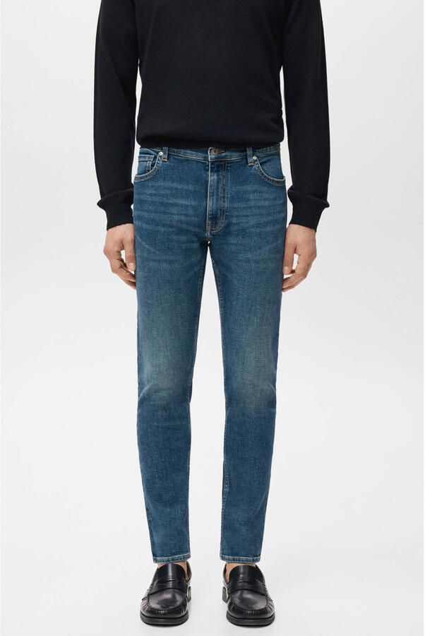 Mango Man skinny jeans changeant blauw