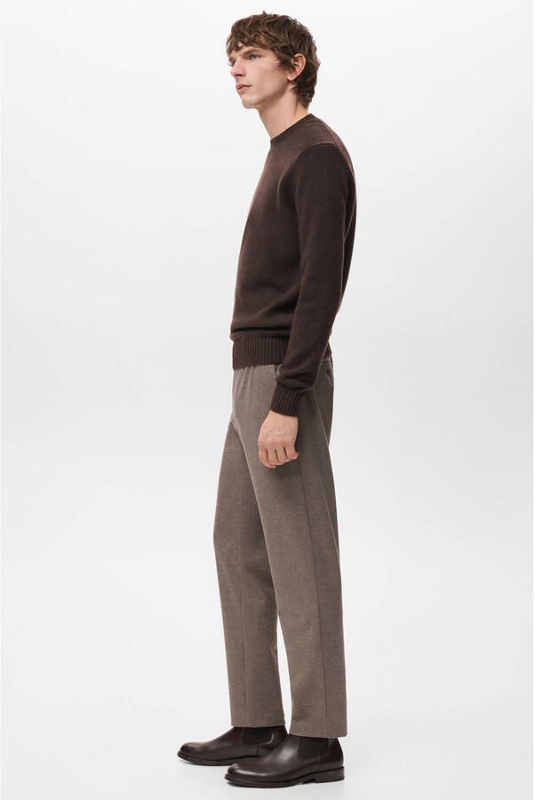 Mango Man slim casual broek bruin - Foto 3