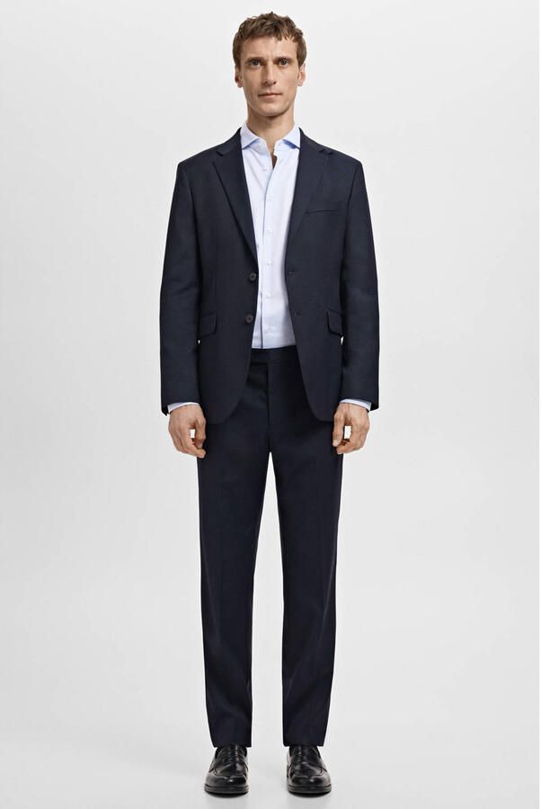Mango Man Slim casual overhemd blauw - Foto 2
