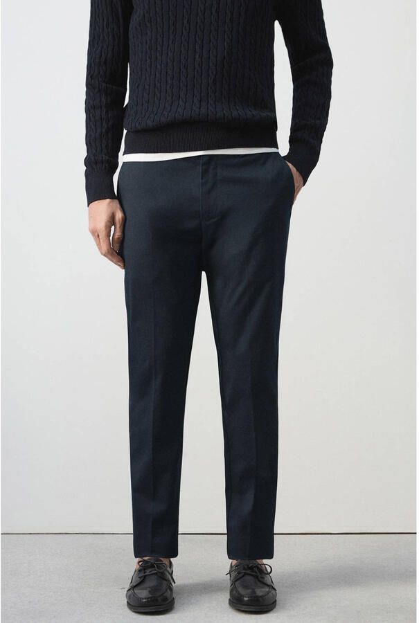 Mango Man slim chino donkerblauw