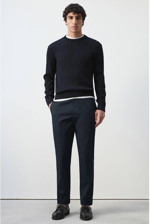 Mango Man slim chino donkerblauw - Foto 3