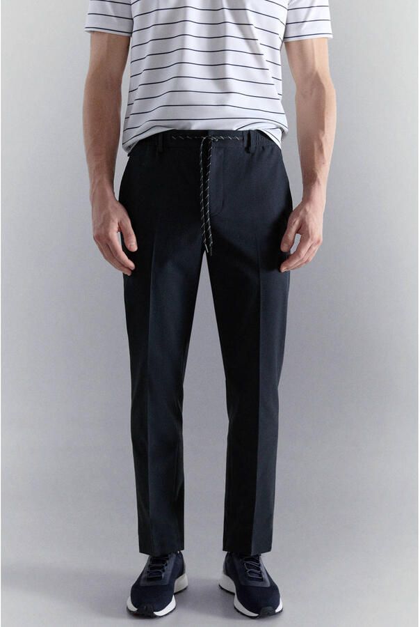 Mango Man slim chino donkerblauw