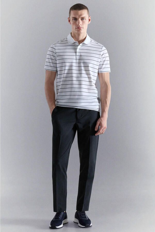Mango Man slim chino donkerblauw - Foto 2