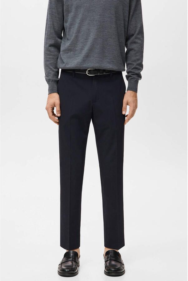 Mango Man slim chino donkerblauw