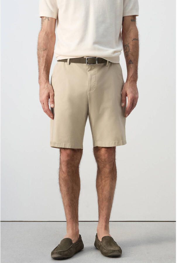 Mango Man slim chino short beige