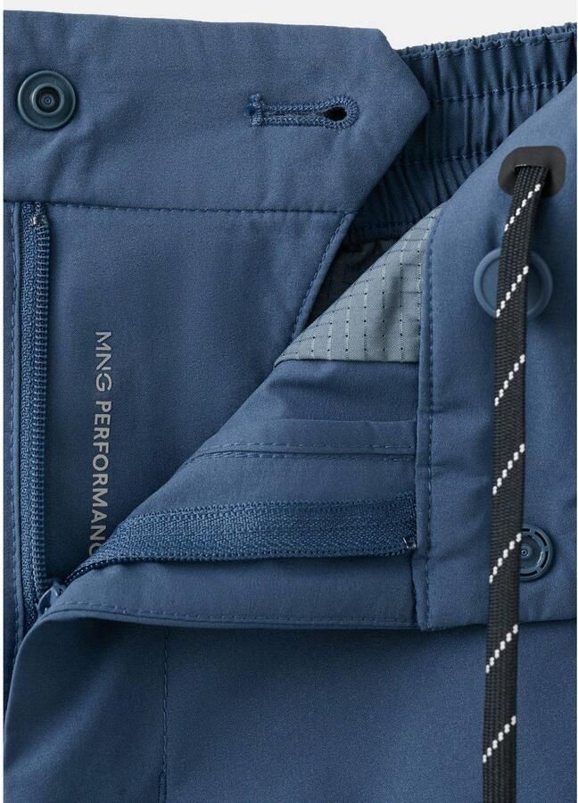 Mango Man slim chino short blauw - Foto 3