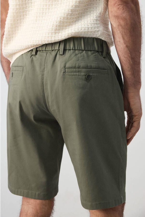 Mango Man slim chino short groen - Foto 3