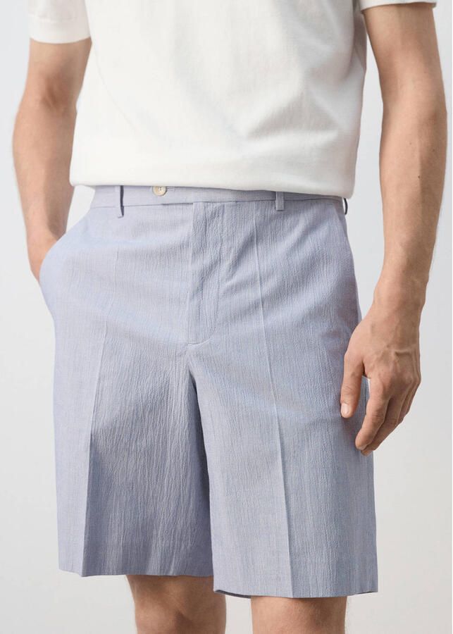 Mango Man slim fit bermuda short lichtblauw - Foto 2