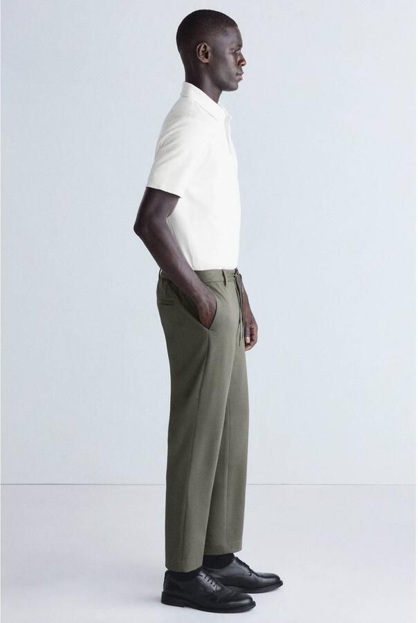 Mango Man slim fit casual broek kaki - Foto 2