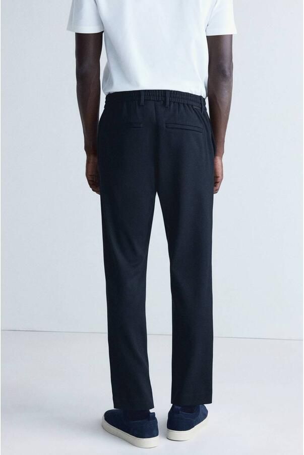 Mango Man slim fit casual broek marine - Foto 3