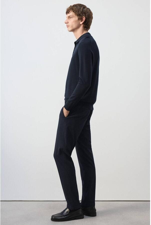 Mango Man slim fit casual broek marine - Foto 2