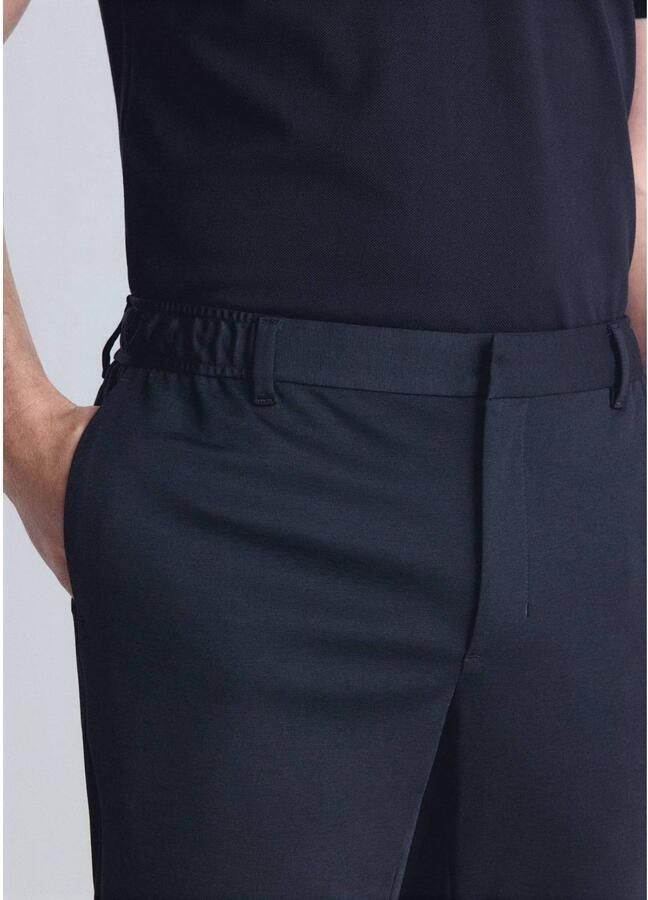 Mango Man slim fit casual broek met wol marine - Foto 2