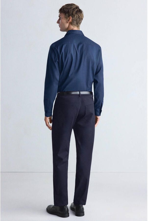 Mango Man slim fit casual overhemd middenblauw - Foto 2