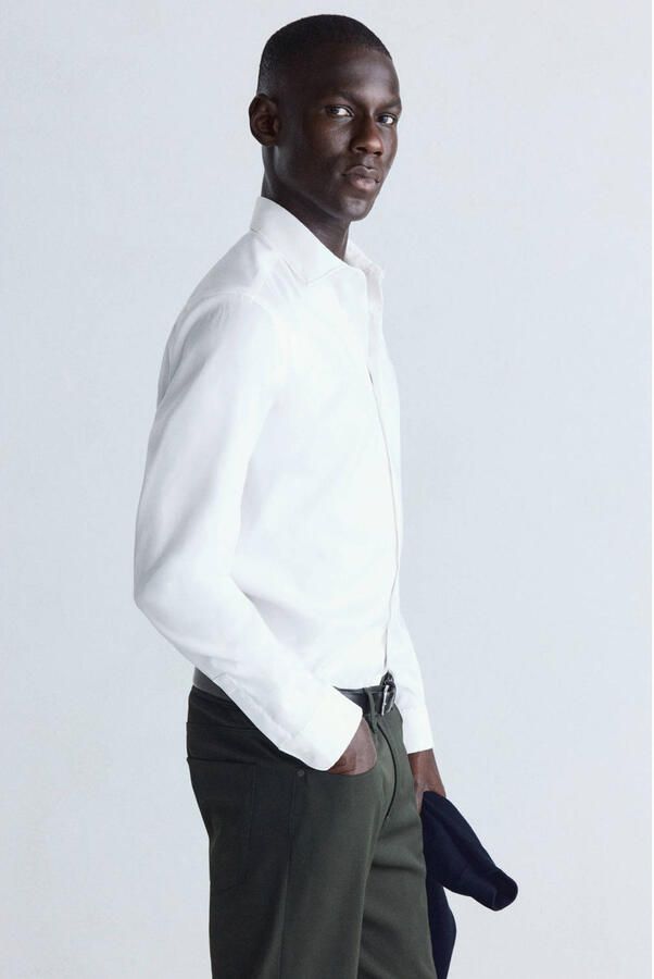 Mango Man slim fit casual overhemd wit - Foto 3