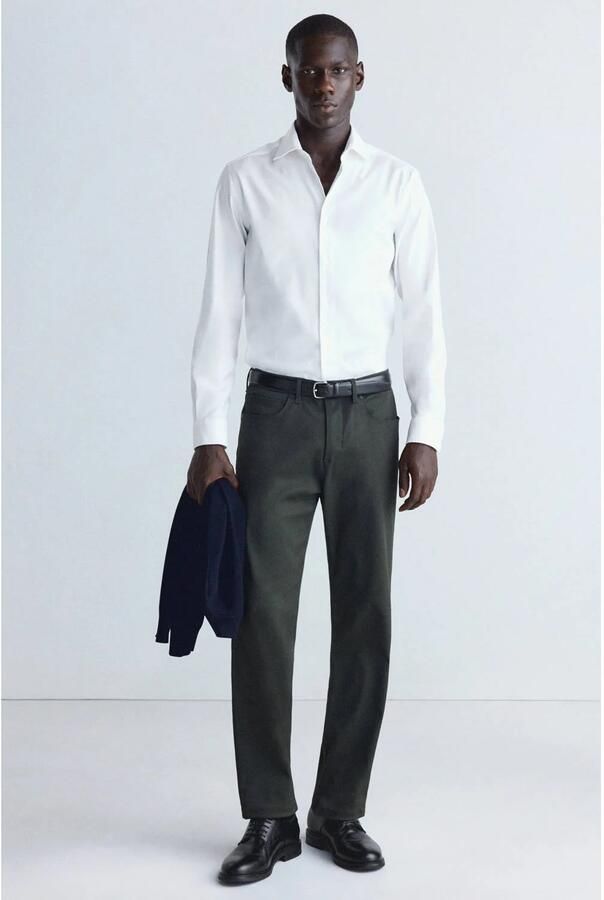 Mango Man slim fit casual overhemd wit - Foto 2