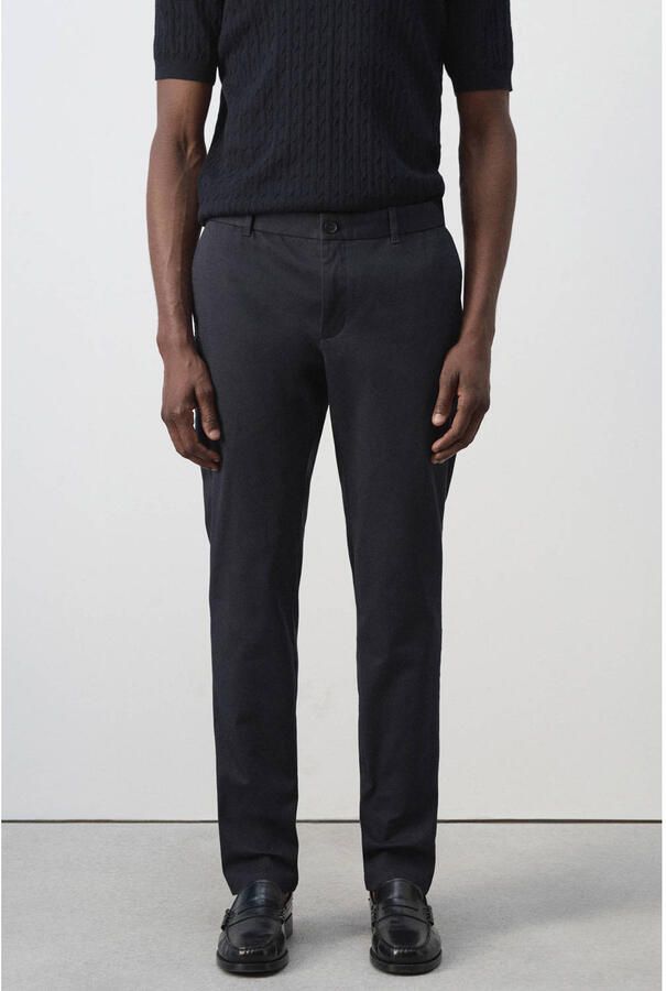 Mango Man slim fit chino donkerblauw