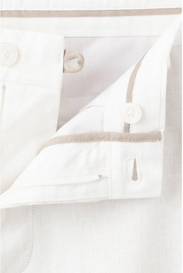 Mango Man slim fit chino met linnen naturel wit - Foto 3