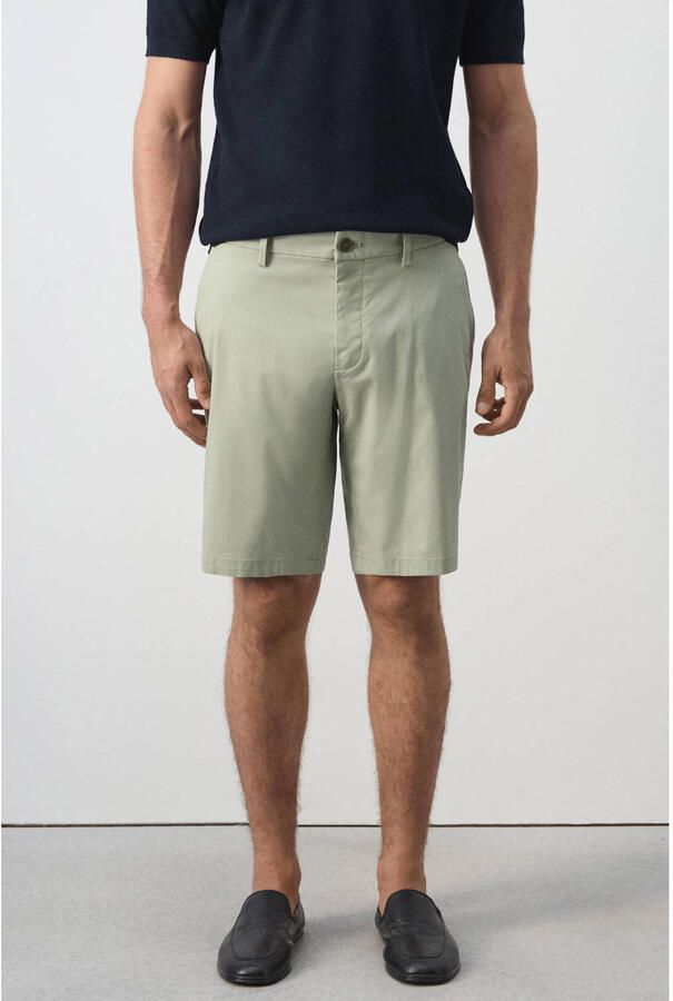 Mango Man slim fit chino short groen