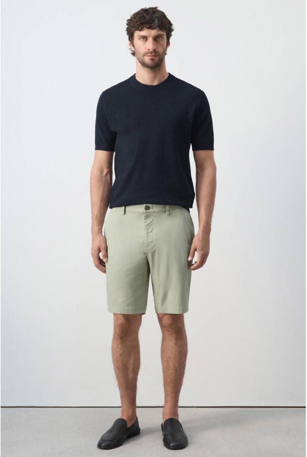 Mango Man slim fit chino short groen - Foto 3