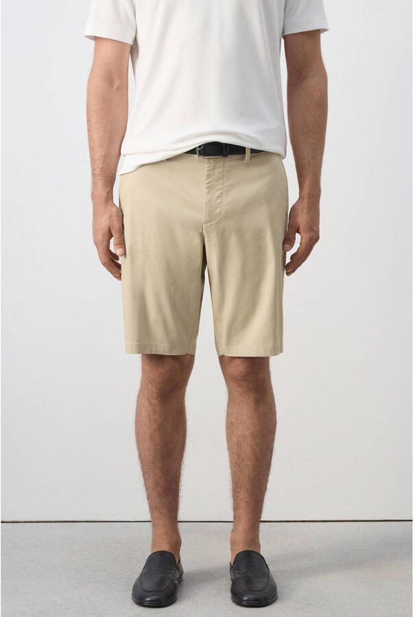 Mango Man slim fit chino short lichtbeige