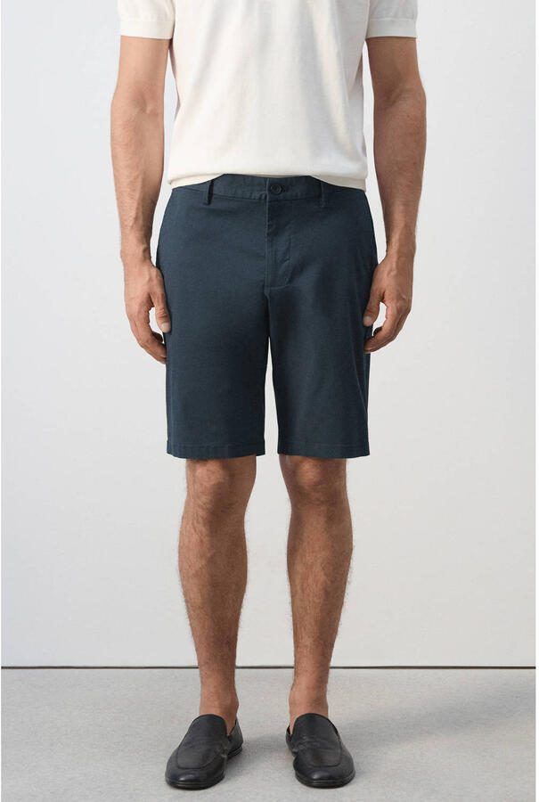 Mango Man slim fit chino short marineblauw