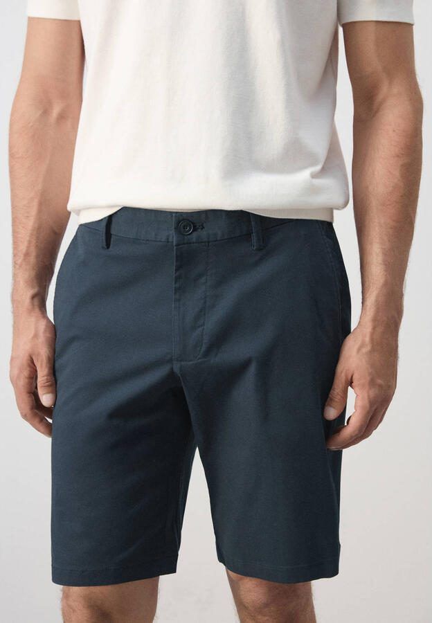 Mango Man slim fit chino short marineblauw - Foto 2