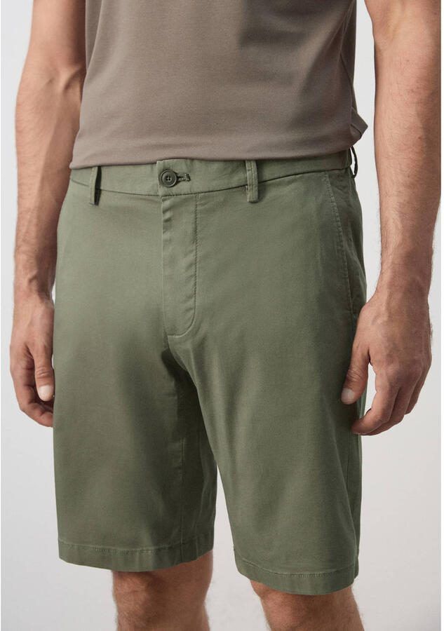 Mango Man slim fit chino short middengroen