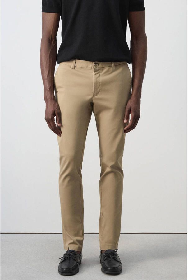 Mango Man slim fit chinobroek lichtbeige