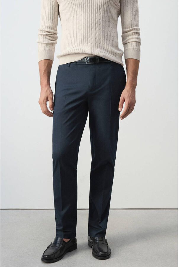 Mango Man slim fit chinobroek marine