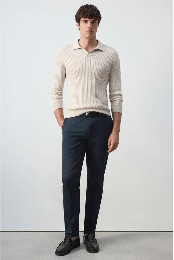 Mango Man slim fit chinobroek marine - Foto 3