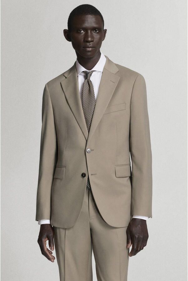 Mango Man slim fit colbert beige