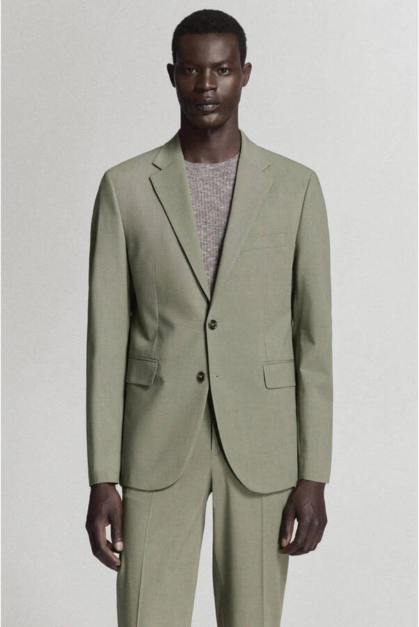 Mango Man slim fit colbert groen