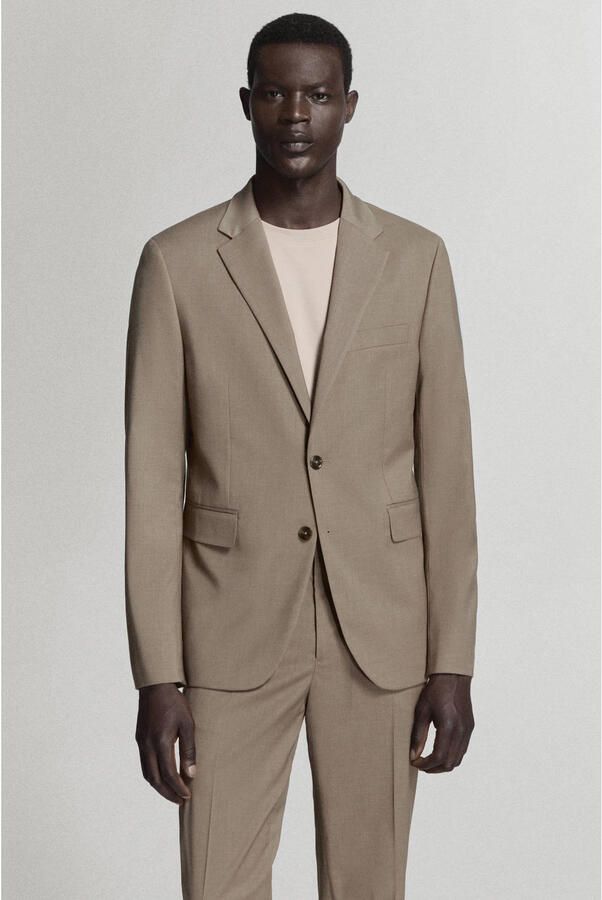 Mango Man slim fit colbert middenbruin