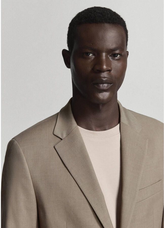 Mango Man slim fit colbert middenbruin - Foto 2
