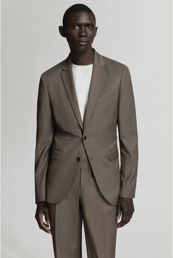 Mango Man slim fit colbert middenbruin