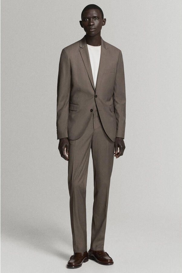 Mango Man slim fit colbert middenbruin - Foto 2