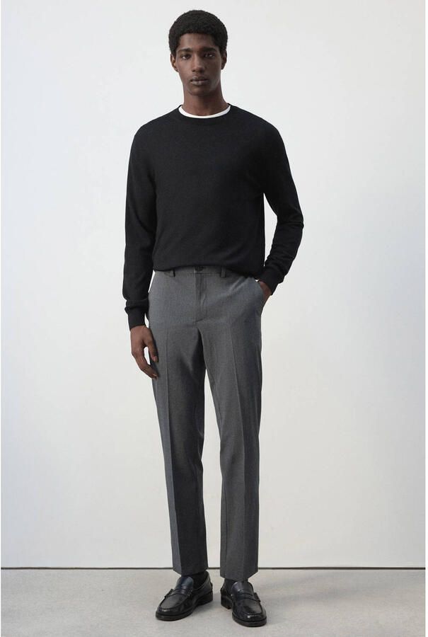 Mango Man slim fit cropped broek middengrijs - Foto 3