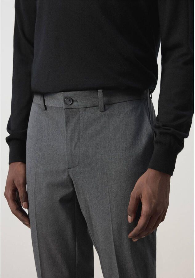 Mango Man slim fit cropped broek middengrijs - Foto 2