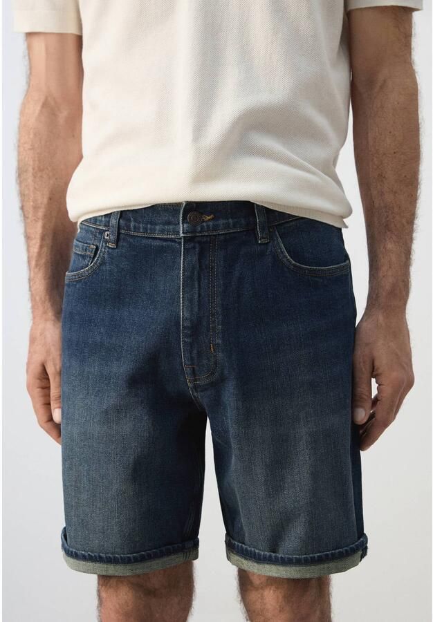 Mango Man slim fit denim short blauw - Foto 2
