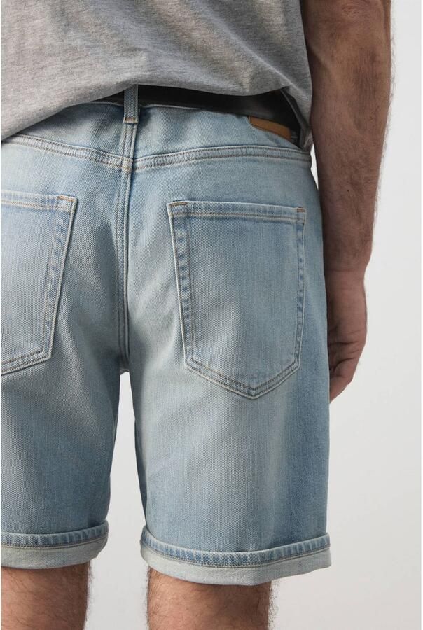 Mango Man slim fit denim short blauw - Foto 3