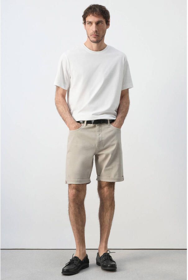 Mango Man slim fit denim short lichtbeige - Foto 2