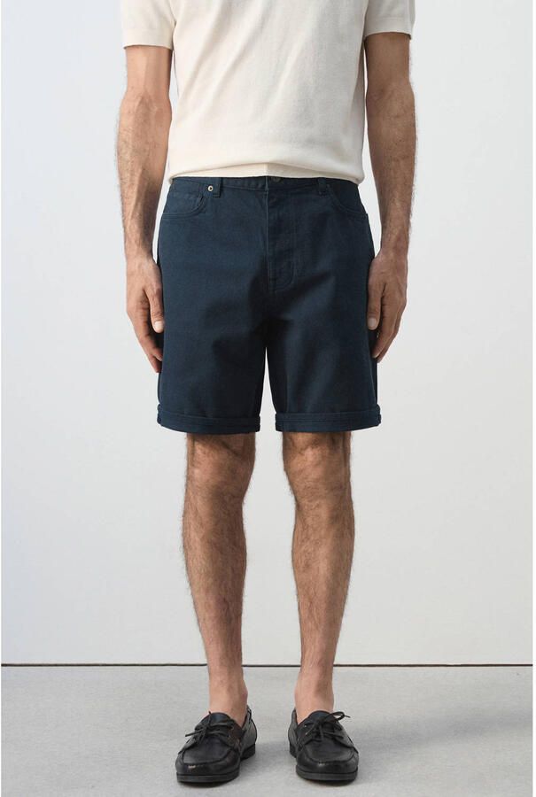 Mango Man slim fit denim short marineblauw