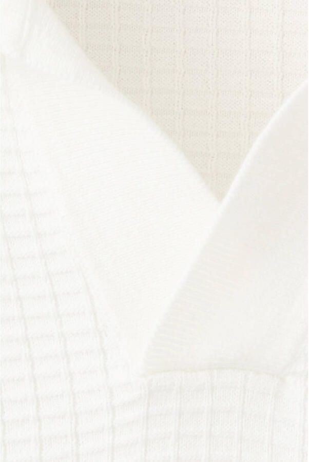 Mango Man slim fit gebreide polo naturel wit - Foto 3