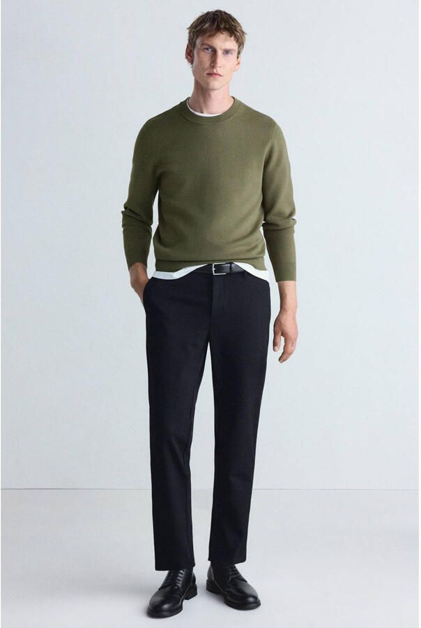 Mango Man slim fit gebreide trui kaki - Foto 2