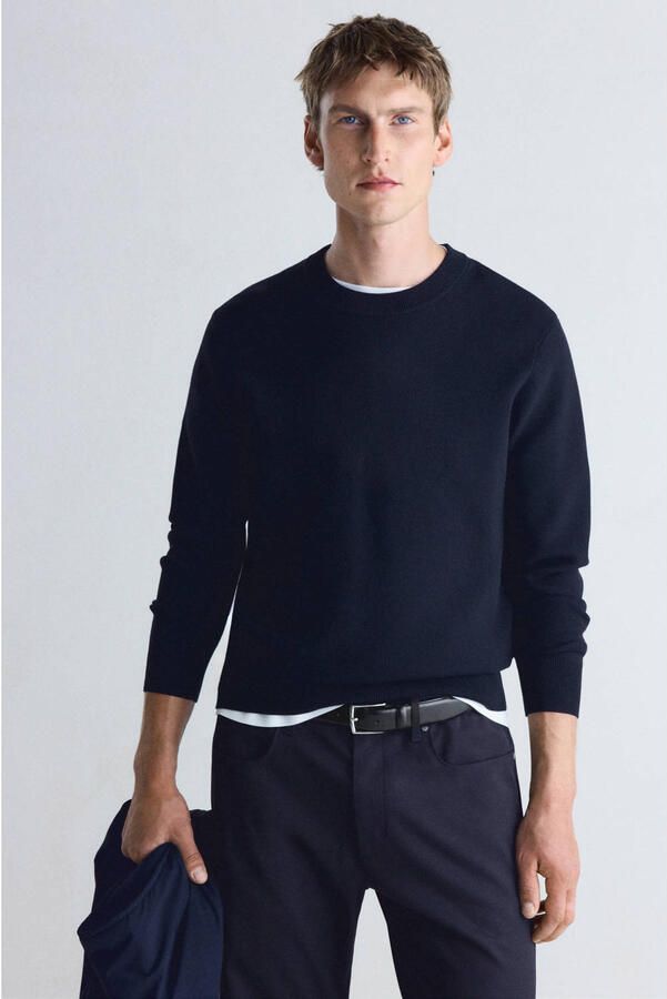 Mango Man slim fit gebreide trui marine - Foto 2